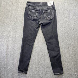 True Religion Jeans Womens Size 28 Black Jennie Curvy Mid Rise Super Skinny